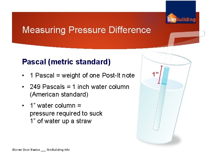 Measuring Pressure Difference Pascal (metric standard) • 1 Pascal = weight of one Post-It