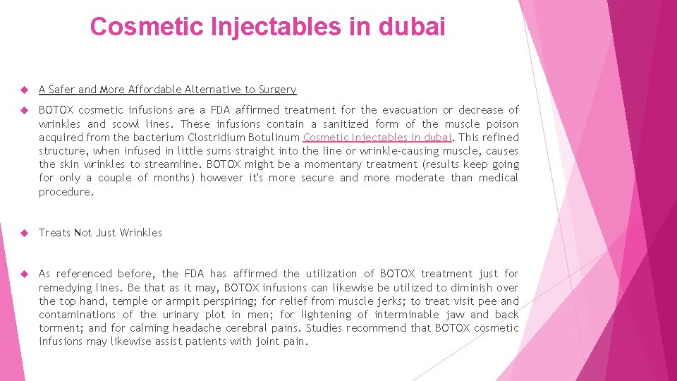 Cosmetic Injectables in dubai A Safer and More Affordable Alternative to Surgery BOTOX cosmetic