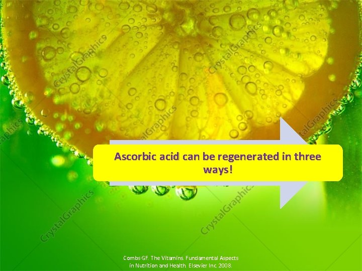 Ascorbic acid can be regenerated in three ways! Combs GF. The Vitamins. Fundamental Aspects