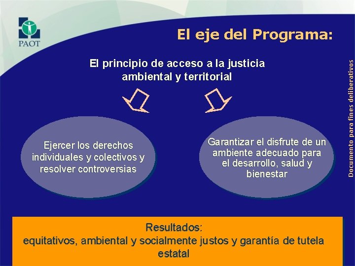 El principio de acceso a la justicia ambiental y territorial Ejercer los derechos individuales