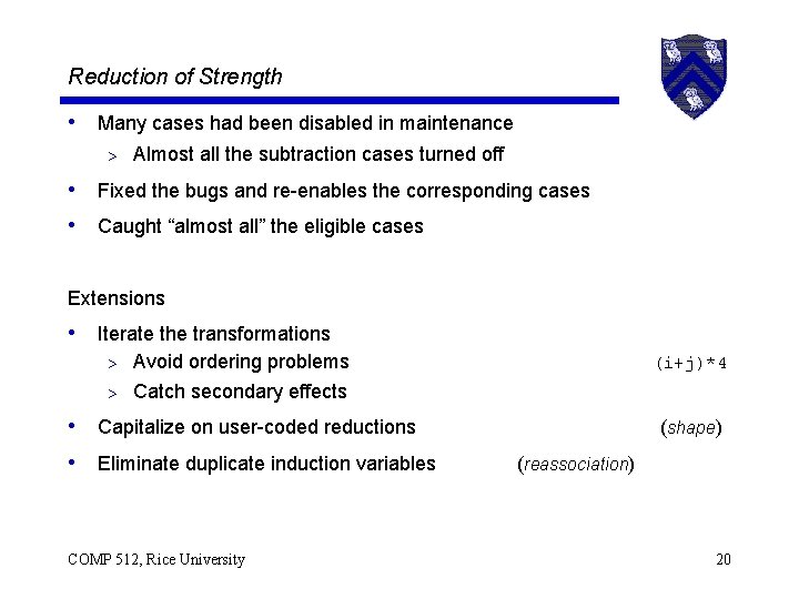 Reduction of Strength • Many cases had been disabled in maintenance > Almost all