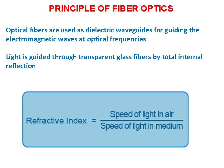 FIBER OPTICS Light propagation through thin glass fibers