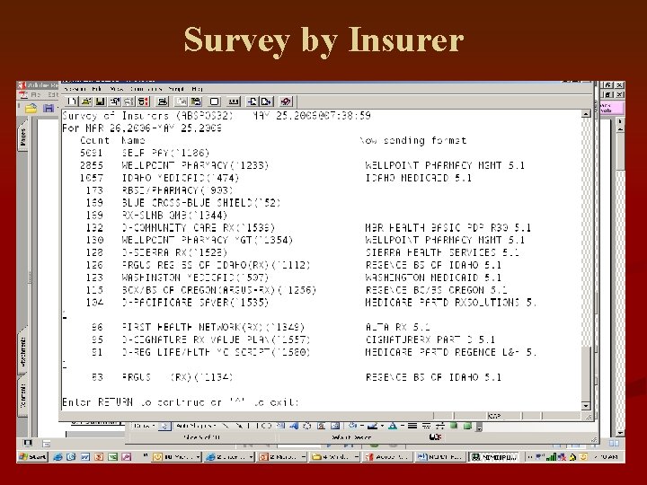 Survey by Insurer 