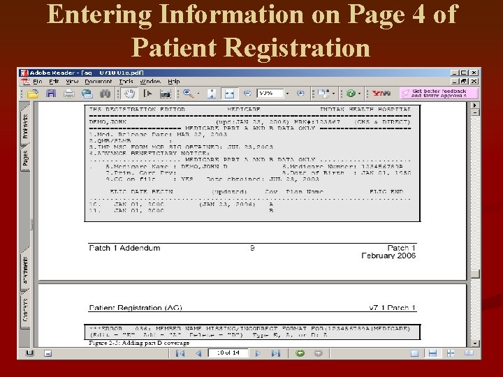 Entering Information on Page 4 of Patient Registration 