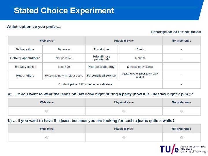 Stated Choice Experiment 