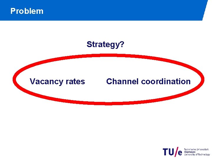 Problem Strategy? Vacancy rates Channel coordination 