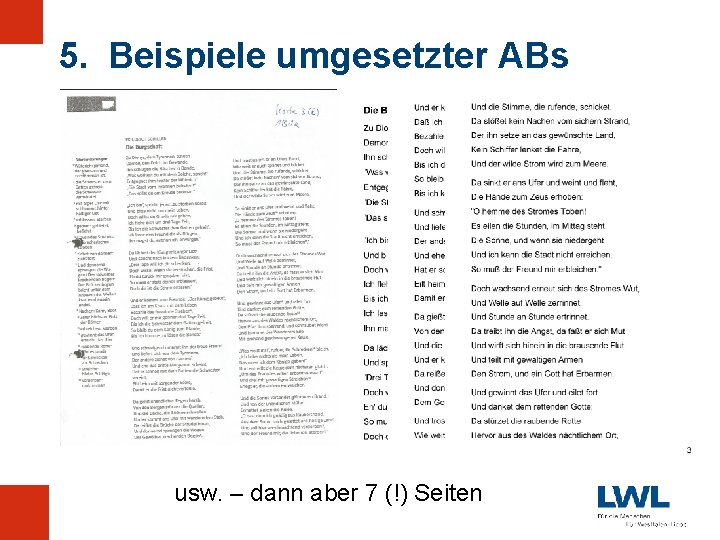 5. Beispiele umgesetzter ABs usw. – dann aber 7 (!) Seiten 