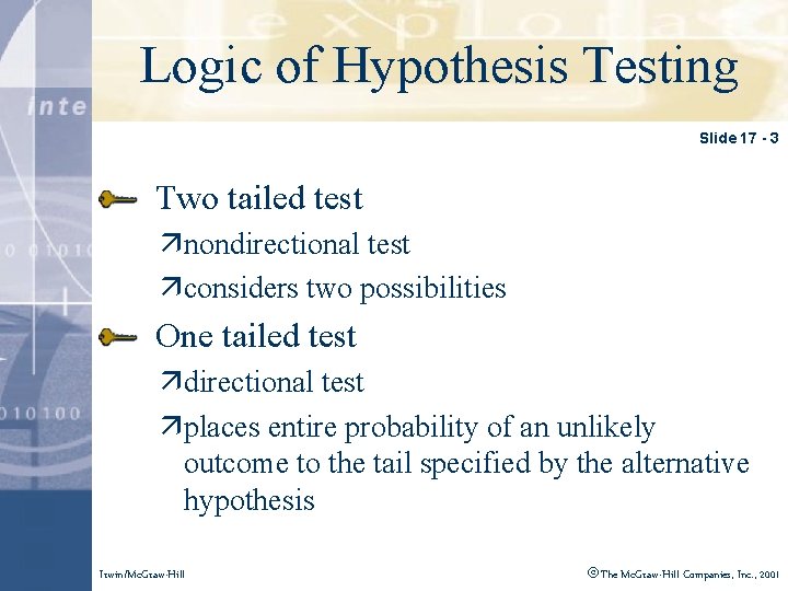 Click to of edit Master title. Testing style Logic Hypothesis Slide 17 - 3