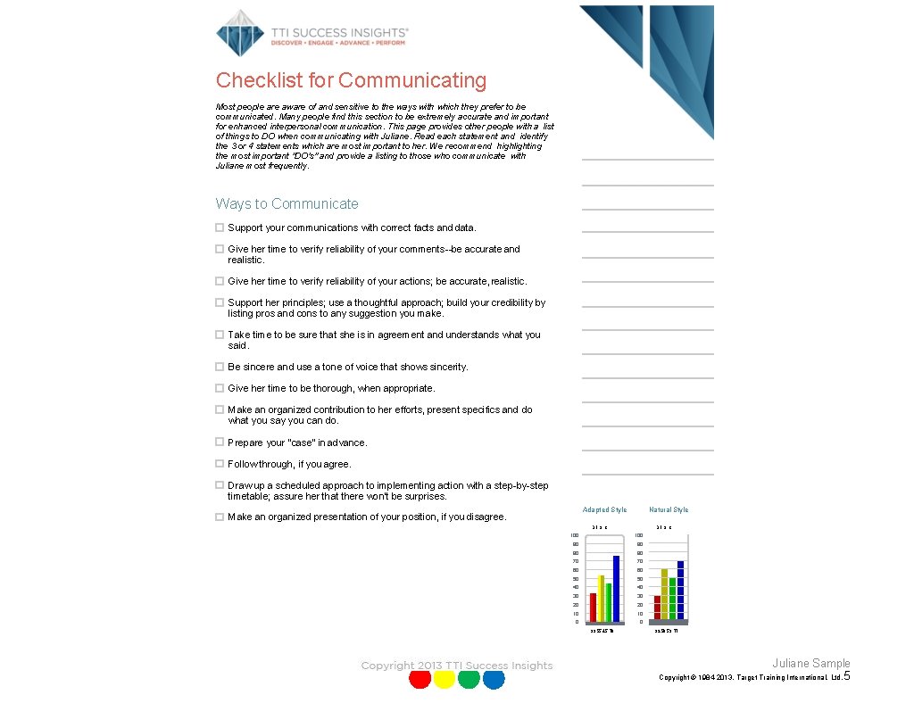 Checklist for Communicating Most people are aware of and sensitive to the ways with