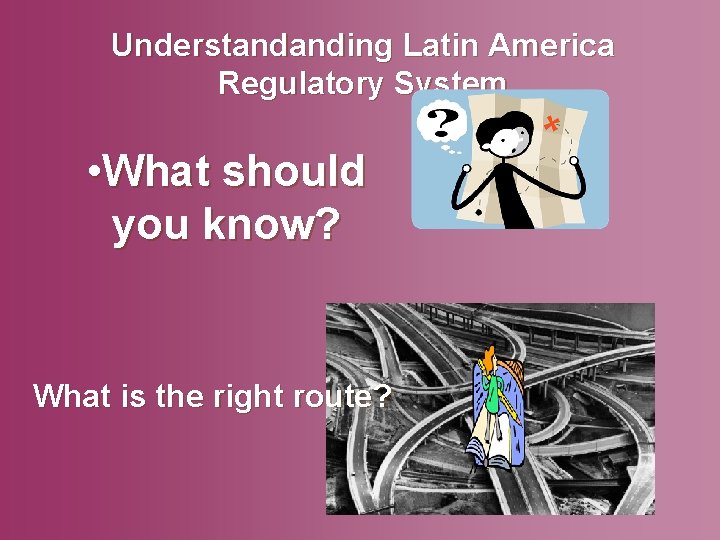 Understandanding Latin America Regulatory System • What should you know? What is the right