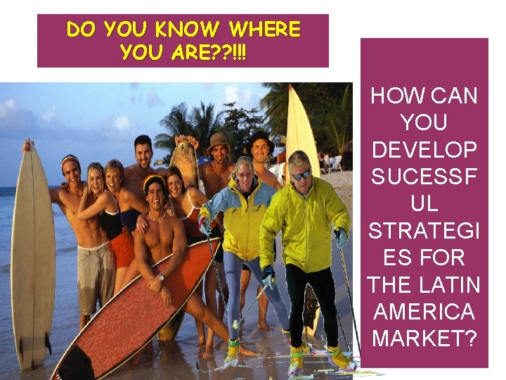 DO YOU KNOW WHERE YOU ARE? ? !!! HOW CAN YOU DEVELOP SUCESSF UL