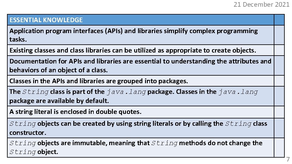 21 December 2021 ESSENTIAL KNOWLEDGE Application program interfaces (APIs) and libraries simplify complex programming