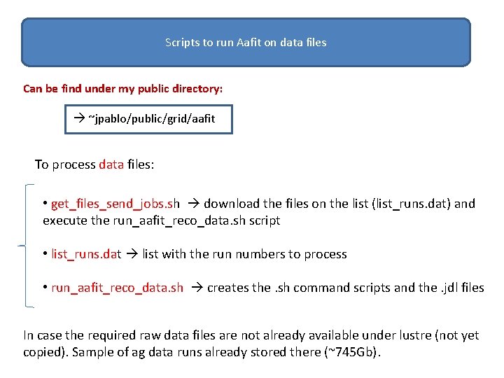 Scripts to run Aafit on data files Can be find under my public directory: