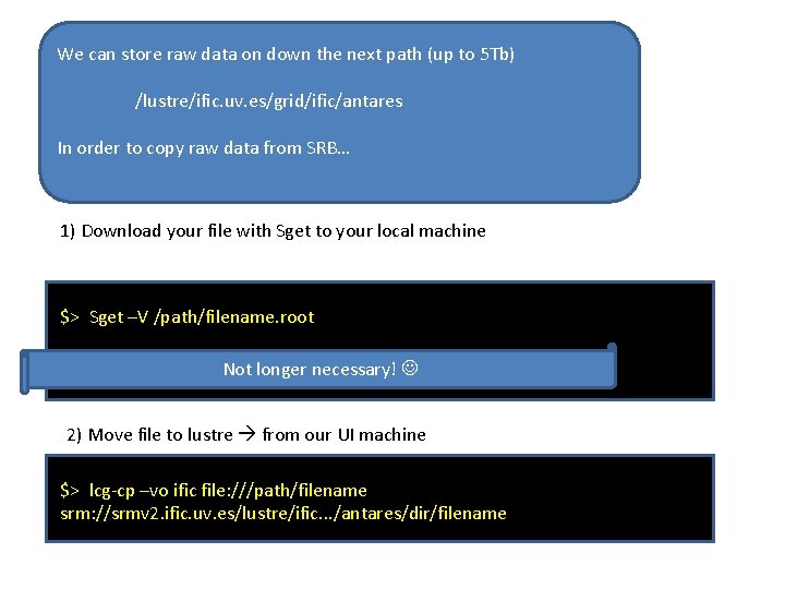 We can store raw data on down the next path (up to 5 Tb)