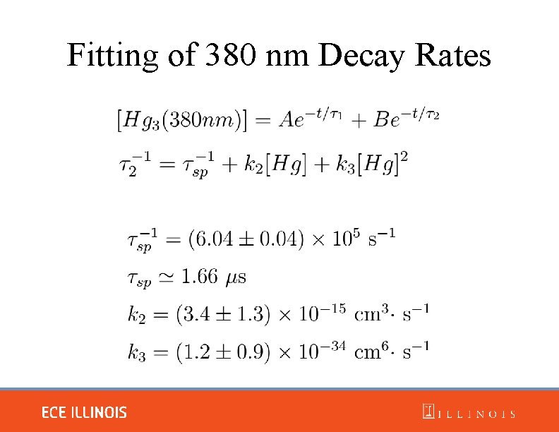 Fitting of 380 nm Decay Rates 