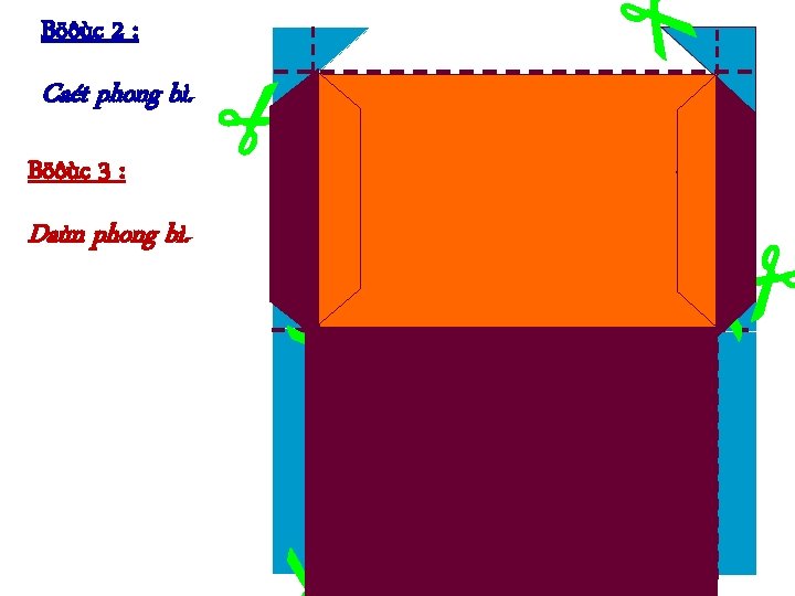  Böôùc 2 : Böôùc 3 : Daùn phong bì. Caét phong bì. 