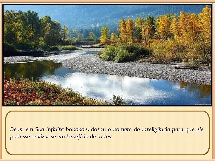 Deus, em Sua infinita bondade, dotou o homem de inteligência para que ele pudesse