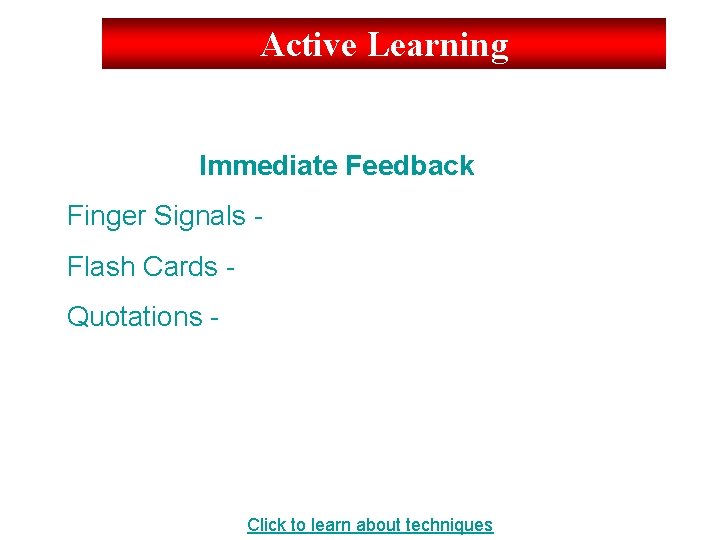 Active Learning Immediate Feedback Finger Signals Flash Cards Quotations - Click to learn about