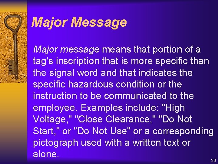 Major Message Major message means that portion of a tag's inscription that is more