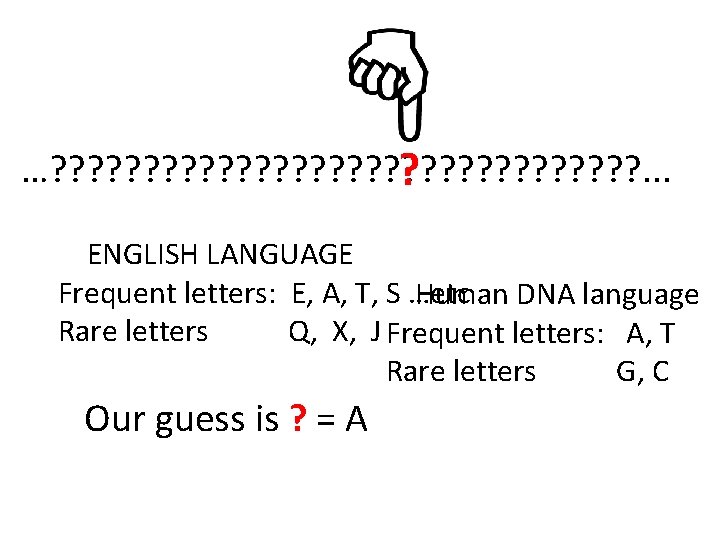 …? ? ? ? ? ? ? ? . . . ? ENGLISH LANGUAGE