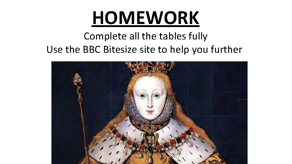 HOMEWORK Complete all the tables fully Use the BBC Bitesize site to help you