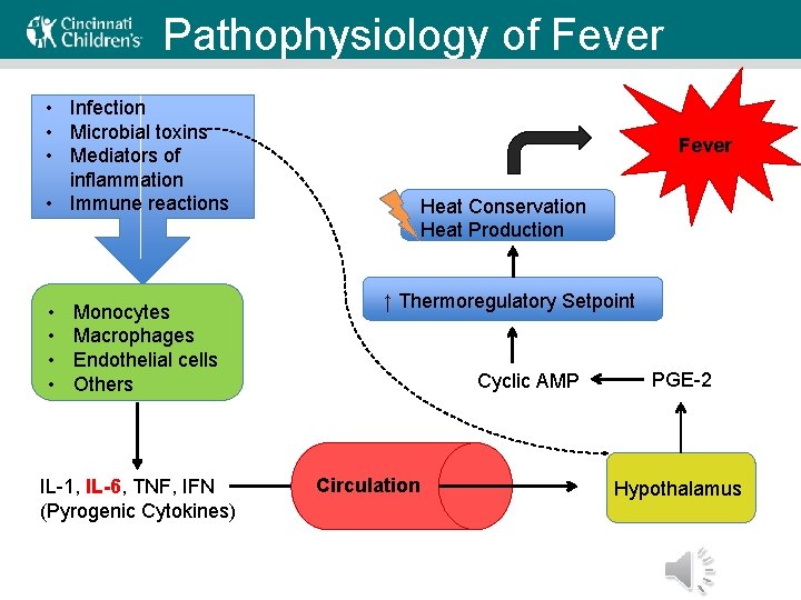Pathophysiology of Fever • Infection • Microbial toxins • Mediators of inflammation • Immune
