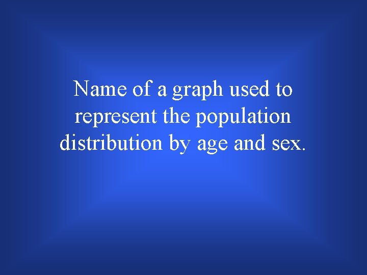 Name of a graph used to represent the population distribution by age and sex.
