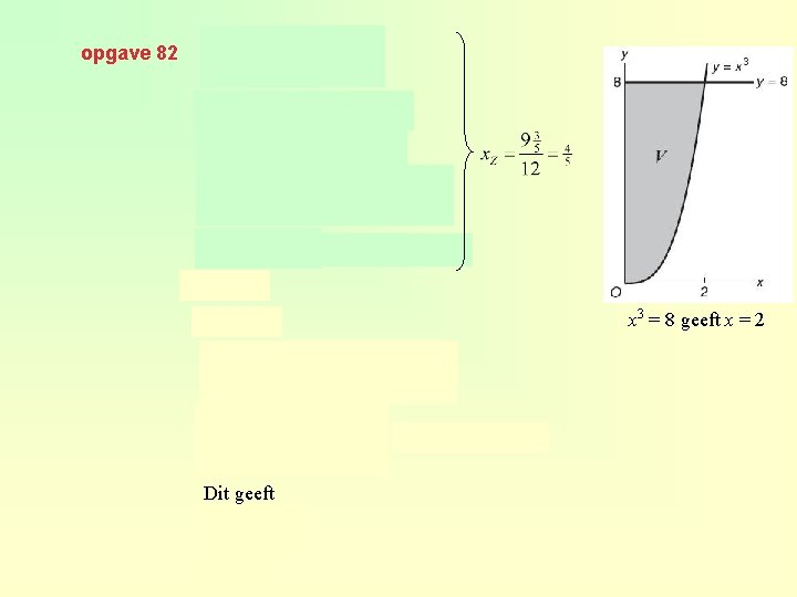 opgave 82 x 3 = 8 geeft x = 2 Dit geeft 