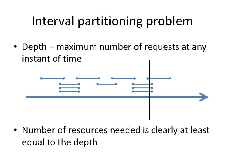 Interval partitioning problem • Depth = maximum number of requests at any instant of