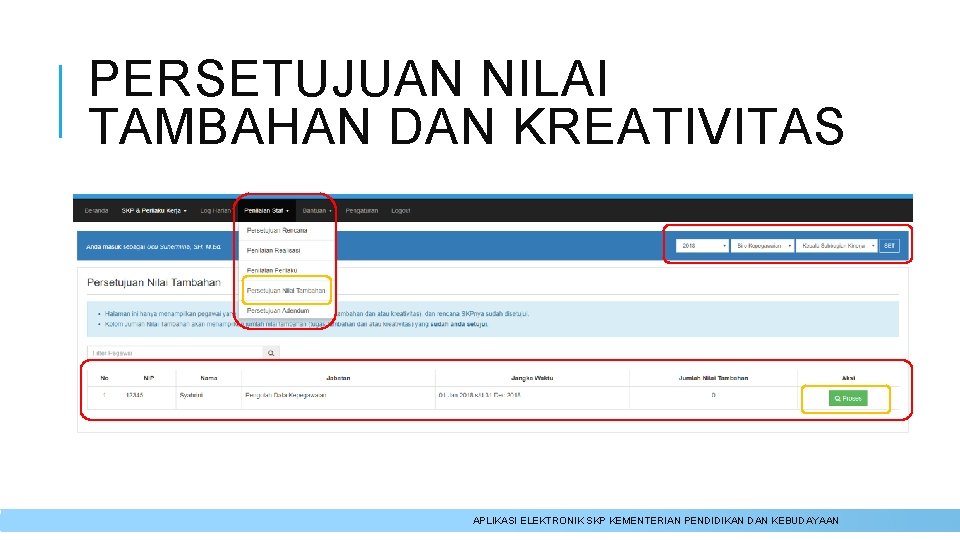 PERSETUJUAN NILAI TAMBAHAN DAN KREATIVITAS APLIKASI ELEKTRONIK SKP KEMENTERIAN PENDIDIKAN DAN KEBUDAYAAN 