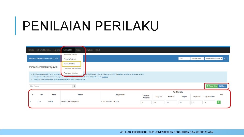 PENILAIAN PERILAKU APLIKASI ELEKTRONIK SKP KEMENTERIAN PENDIDIKAN DAN KEBUDAYAAN 