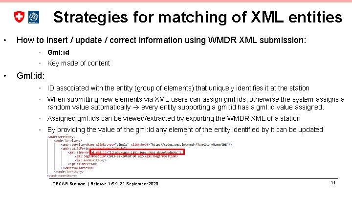 Strategies for matching of XML entities • How to insert / update / correct