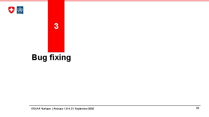3 Bug fixing OSCAR Surface | Release 1. 5. 4, 21 September 2020 23