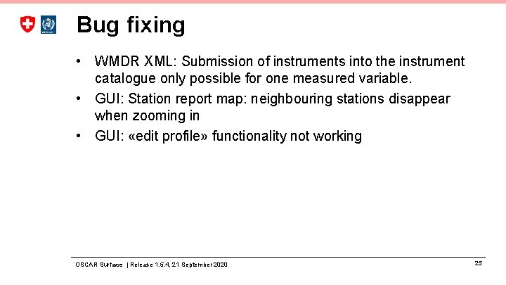 Bug fixing • WMDR XML: Submission of instruments into the instrument catalogue only possible