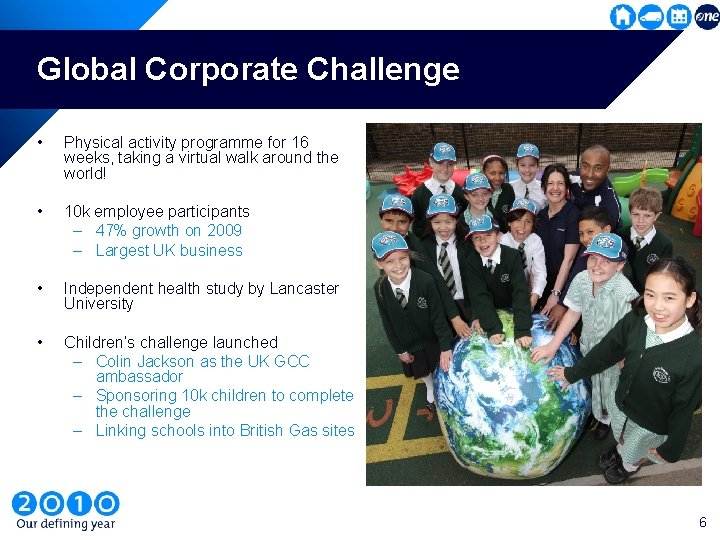 Global Corporate Challenge • Physical activity programme for 16 weeks, taking a virtual walk