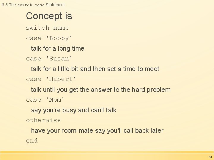 6. 3 The switch-case Statement Concept is switch name case 'Bobby' talk for a 6. 3 The switch-case Statement Concept is switch name case 'Bobby' talk for a