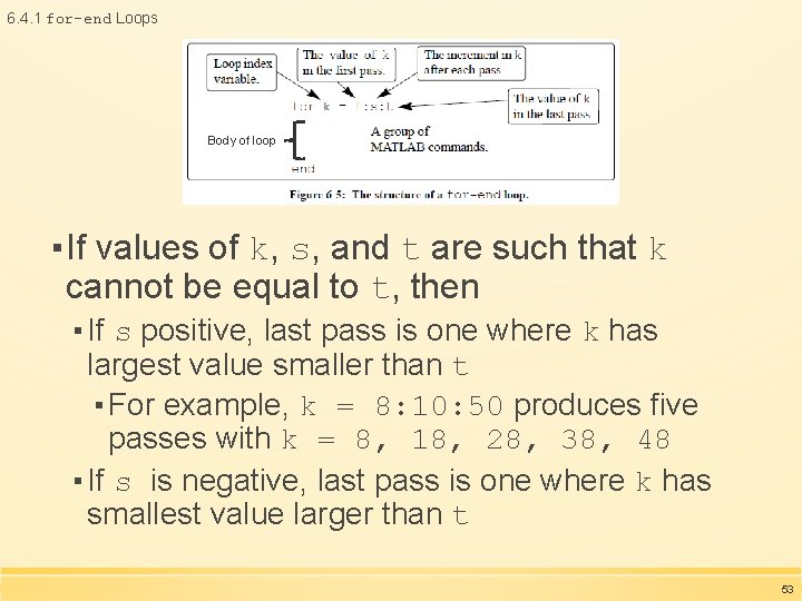 6. 4. 1 for-end Loops Body of loop ▪ If values of k, s, 6. 4. 1 for-end Loops Body of loop ▪ If values of k, s,
