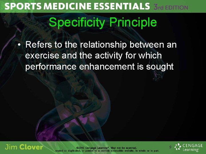 Specificity Principle • Refers to the relationship between an exercise and the activity for