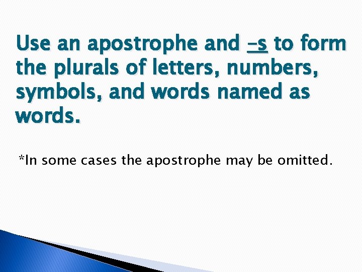 MiniLesson 77 Plurals Letters Numbers Symbols Time Periods