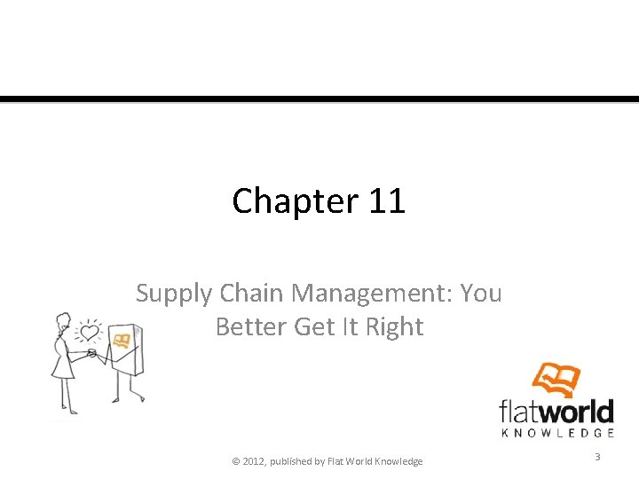 Chapter 11 Supply Chain Management: You Better Get It Right © 2012, published by