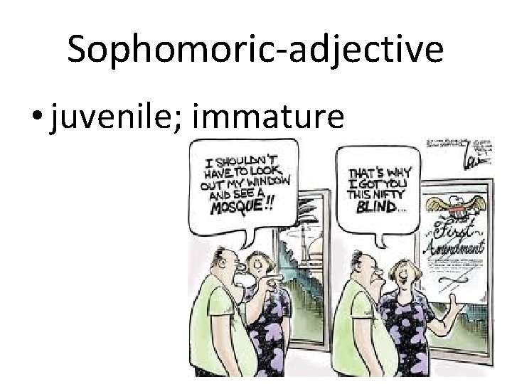 Sophomoric-adjective • juvenile; immature 