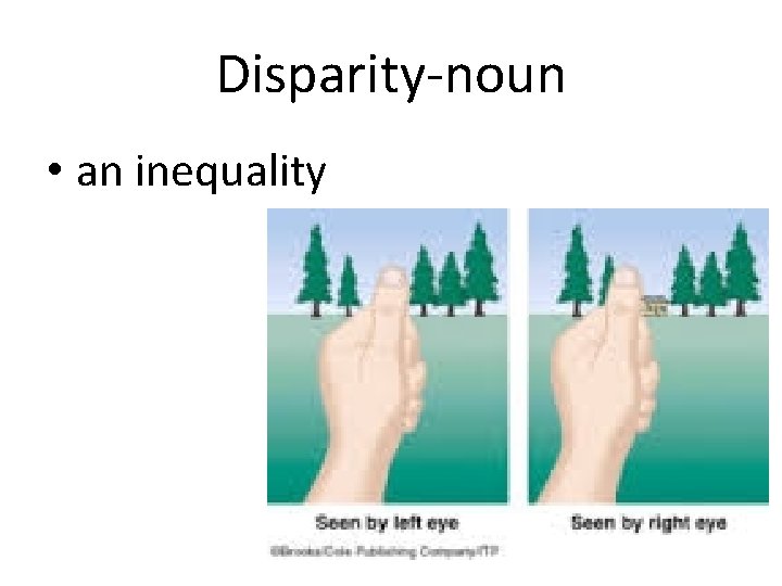 Disparity-noun • an inequality 