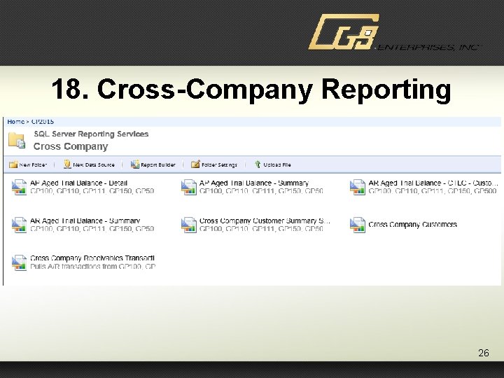 18. Cross-Company Reporting 26 