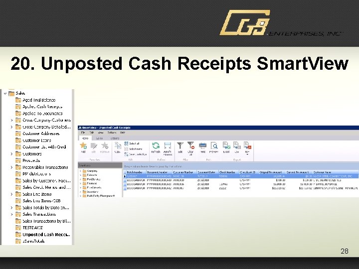 20. Unposted Cash Receipts Smart. View 28 