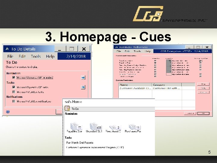 3. Homepage - Cues 5 