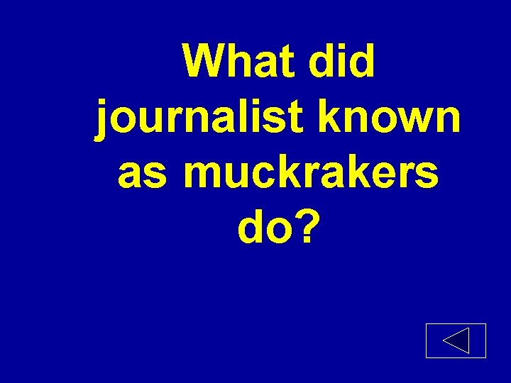 What did journalist known as muckrakers do? 