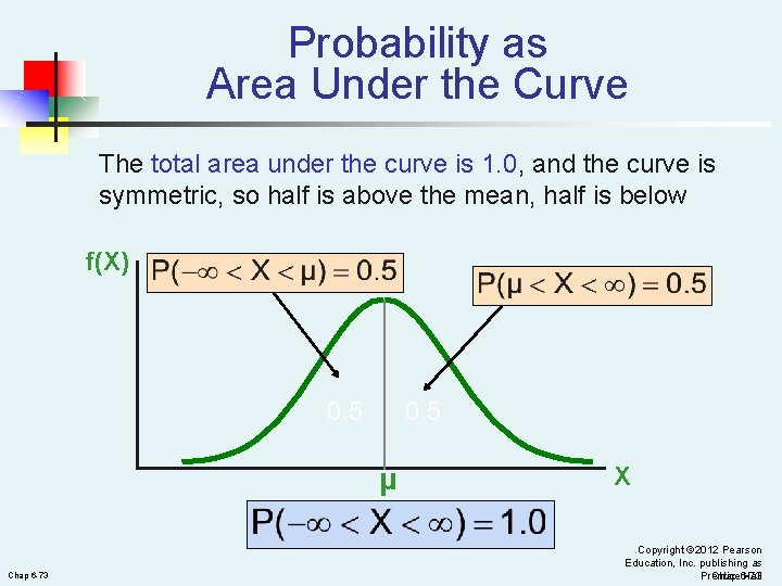 Probability as Area Under the Curve The total area under the curve is 1.