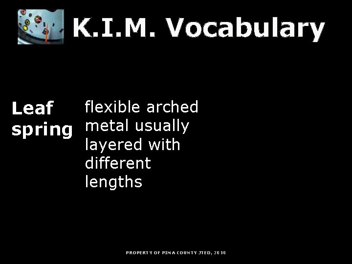 K. I. M. Vocabulary K = Key Word I = Information M = Memory