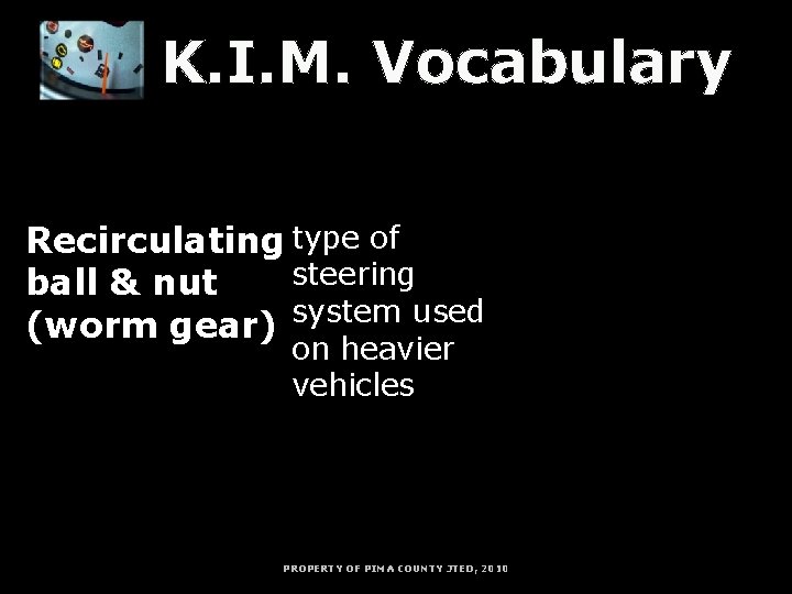 K. I. M. Vocabulary K = Key Word I = Information M = Memory