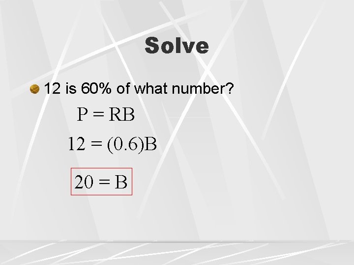 Applied Algebra B Lesson 5 4 The Percent